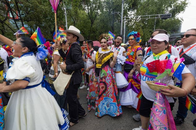 June 27, 2026, Mexico City, Mexico: Thousands of people took part in the 48th LGBTIQ+ Pride March in Mexico City, which marched from Paseo de la Reforma to the Zocalo under the slogan In the eyes of the world, my struggle is your struggle. Equality, peace and solidarity. Mexico City Mexico - ZUMAl178 20260627_znp_l178_043 Copyright: xCristianxLeyvax