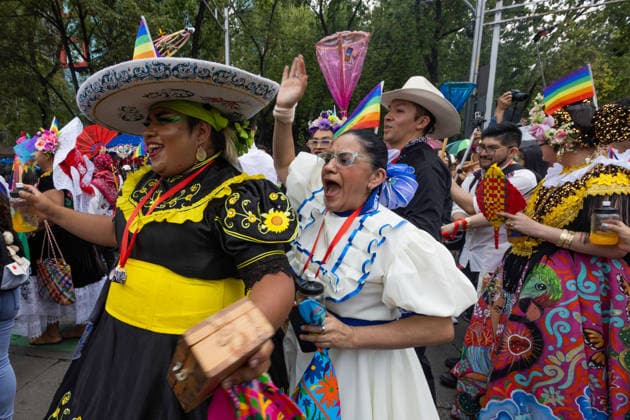 June 27, 2026, Mexico City, Mexico: Thousands of people took part in the 48th LGBTIQ+ Pride March in Mexico City, which marched from Paseo de la Reforma to the Zocalo under the slogan In the eyes of the world, my struggle is your struggle. Equality, peace and solidarity. Mexico City Mexico - ZUMAl178 20260627_znp_l178_044 Copyright: xCristianxLeyvax