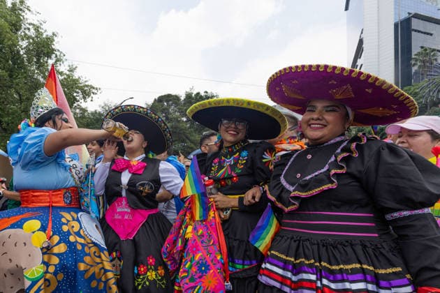 June 27, 2026, Mexico City, Mexico: Thousands of people took part in the 48th LGBTIQ+ Pride March in Mexico City, which marched from Paseo de la Reforma to the Zocalo under the slogan In the eyes of the world, my struggle is your struggle. Equality, peace and solidarity. Mexico City Mexico - ZUMAl178 20260627_znp_l178_048 Copyright: xCristianxLeyvax