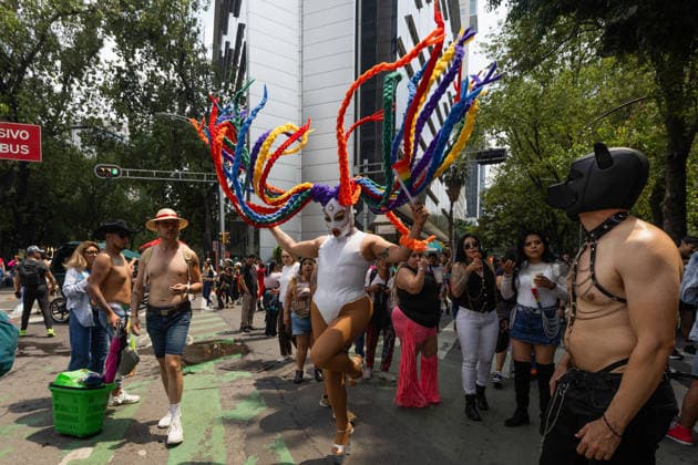June 27, 2026, Mexico City, Mexico: Thousands of people took part in the 48th LGBTIQ+ Pride March in Mexico City, which marched from Paseo de la Reforma to the Zocalo under the slogan In the eyes of the world, my struggle is your struggle. Equality, peace and solidarity. Mexico City Mexico - ZUMAl178 20260627_znp_l178_055 Copyright: xCristianxLeyvax