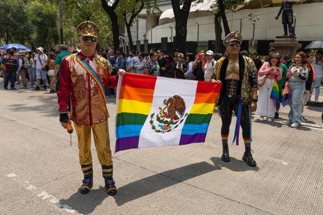 June 27, 2026, Mexico City, Mexico: Thousands of people took part in the 48th LGBTIQ+ Pride March in Mexico City, which marched from Paseo de la Reforma to the Zocalo under the slogan In the eyes of the world, my struggle is your struggle. Equality, peace and solidarity. Mexico City Mexico - ZUMAl178 20260627_znp_l178_061 Copyright: xCristianxLeyvax