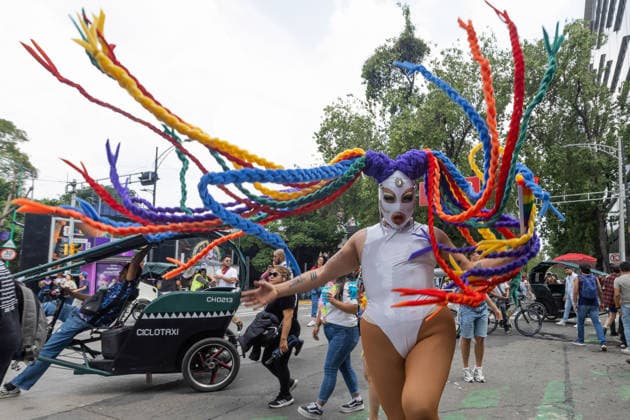 June 27, 2026, Mexico City, Mexico: Thousands of people took part in the 48th LGBTIQ+ Pride March in Mexico City, which marched from Paseo de la Reforma to the Zocalo under the slogan In the eyes of the world, my struggle is your struggle. Equality, peace and solidarity. Mexico City Mexico - ZUMAl178 20260627_znp_l178_064 Copyright: xCristianxLeyvax
