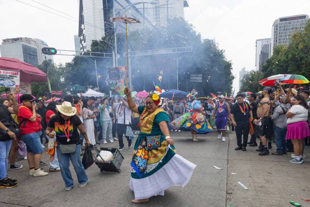 June 27, 2026, Mexico City, Mexico: Thousands of people took part in the 48th LGBTIQ+ Pride March in Mexico City, which marched from Paseo de la Reforma to the Zocalo under the slogan In the eyes of the world, my struggle is your struggle. Equality, peace and solidarity. Mexico City Mexico - ZUMAl178 20260627_znp_l178_066 Copyright: xCristianxLeyvax