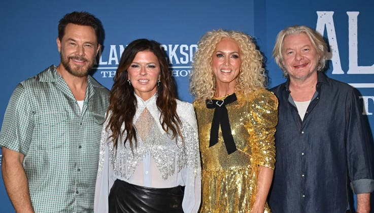 Alan Jackson Last Call: One More for the Road - The Finale Jimi Westbrook, Karen Fairchild, Kimberly Schlapman and Phillip Sweet from Little Big Town arriving backstage at Alan Jackson Last Call: One More for the Road - The Finale concert held at Nissan Stadium on June 27, 2026 in Nashville, TN. Nashville Nissan Stadium Tennessee USA Copyright: xTammiexArroyo AFF-USA.comx