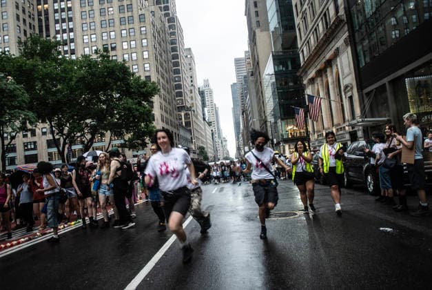 June 27, 2026, New York City, New York, USA: The NYC Dyke March is an annual event that starts from Bryant Park and ends in Washington Square Park. New York City USA - ZUMAt442 20260627_znp_t442_008 Copyright: xBillyxTompkinsx