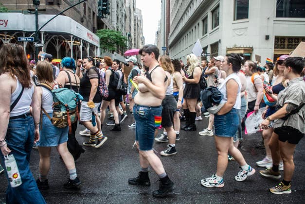 June 27, 2026, New York City, New York, USA: The NYC Dyke March is an annual event that starts from Bryant Park and ends in Washington Square Park. New York City USA - ZUMAt442 20260627_znp_t442_018 Copyright: xBillyxTompkinsx