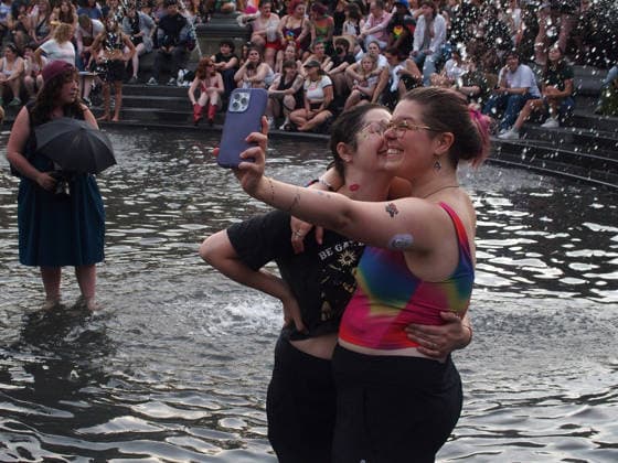 June 27, 2026, Manhattan, New York, USA: New York, New York June 27, 2026.. The NYC Dyke March is a demonstration of First Amendment right to protest and takes place without permits or sponsors. The march is organized by and for the Dyke community to fight for rights, safety, and visibility..Tens of thousands of Dykes take the streets each year celebrating diverse lives, highlighting presence, and protesting the discrimination, harassment, and violence in daily life. Manhattan USA - ZUMAct2_ 20260627_faf_ct2_002 Copyright: xBrucexCotlerx