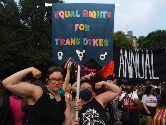 June 27, 2026, Manhattan, New York, USA: New York, New York June 27, 2026.. The NYC Dyke March is a demonstration of First Amendment right to protest and takes place without permits or sponsors. The march is organized by and for the Dyke community to fight for rights, safety, and visibility..Tens of thousands of Dykes take the streets each year celebrating diverse lives, highlighting presence, and protesting the discrimination, harassment, and violence in daily life. Manhattan USA - ZUMAct2_ 20260627_faf_ct2_033 Copyright: xBrucexCotlerx