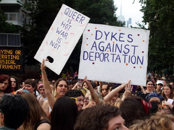 June 27, 2026, Manhattan, New York, USA: New York, New York June 27, 2026.. The NYC Dyke March is a demonstration of First Amendment right to protest and takes place without permits or sponsors. The march is organized by and for the Dyke community to fight for rights, safety, and visibility..Tens of thousands of Dykes take the streets each year celebrating diverse lives, highlighting presence, and protesting the discrimination, harassment, and violence in daily life. Manhattan USA - ZUMAct2_ 20260627_faf_ct2_036 Copyright: xBrucexCotlerx