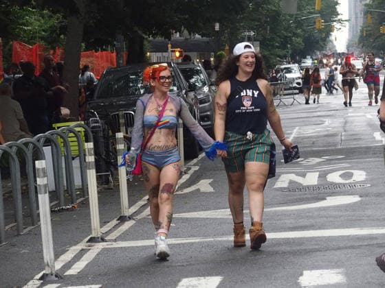 June 27, 2026, Manhattan, New York, United States: New York, New York June 27, 2026.. The NYC Dyke March is a demonstration of First Amendment right to protest and takes place without permits or sponsors. The march is organized by and for the Dyke community to fight for rights, safety, and visibility..Tens of thousands of Dykes take the streets each year celebrating diverse lives, highlighting presence, and protesting the discrimination, harassment, and violence in daily life. Manhattan United States - ZUMAc308 20260627_znp_c308_003 Copyright: xSamanthaxCotlerx