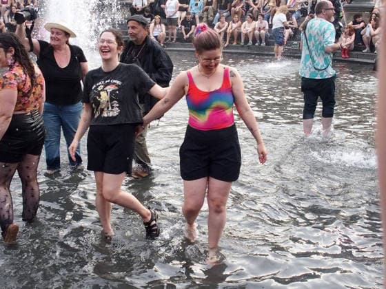 June 27, 2026, Manhattan, New York, United States: New York, New York June 27, 2026.. The NYC Dyke March is a demonstration of First Amendment right to protest and takes place without permits or sponsors. The march is organized by and for the Dyke community to fight for rights, safety, and visibility..Tens of thousands of Dykes take the streets each year celebrating diverse lives, highlighting presence, and protesting the discrimination, harassment, and violence in daily life. Manhattan United States - ZUMAc308 20260627_znp_c308_016 Copyright: xSamanthaxCotlerx
