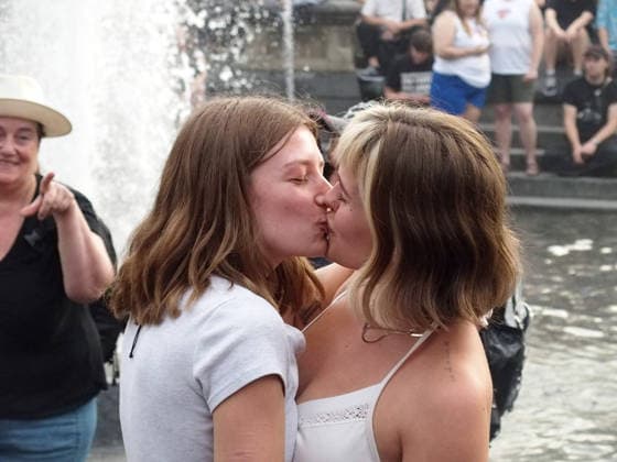 June 27, 2026, Manhattan, New York, United States: New York, New York June 27, 2026.. The NYC Dyke March is a demonstration of First Amendment right to protest and takes place without permits or sponsors. The march is organized by and for the Dyke community to fight for rights, safety, and visibility..Tens of thousands of Dykes take the streets each year celebrating diverse lives, highlighting presence, and protesting the discrimination, harassment, and violence in daily life. Manhattan United States - ZUMAc308 20260627_znp_c308_019 Copyright: xSamanthaxCotlerx