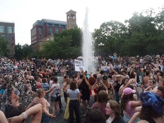 June 27, 2026, Manhattan, New York, United States: New York, New York June 27, 2026.. The NYC Dyke March is a demonstration of First Amendment right to protest and takes place without permits or sponsors. The march is organized by and for the Dyke community to fight for rights, safety, and visibility..Tens of thousands of Dykes take the streets each year celebrating diverse lives, highlighting presence, and protesting the discrimination, harassment, and violence in daily life. Manhattan United States - ZUMAc308 20260627_znp_c308_026 Copyright: xSamanthaxCotlerx