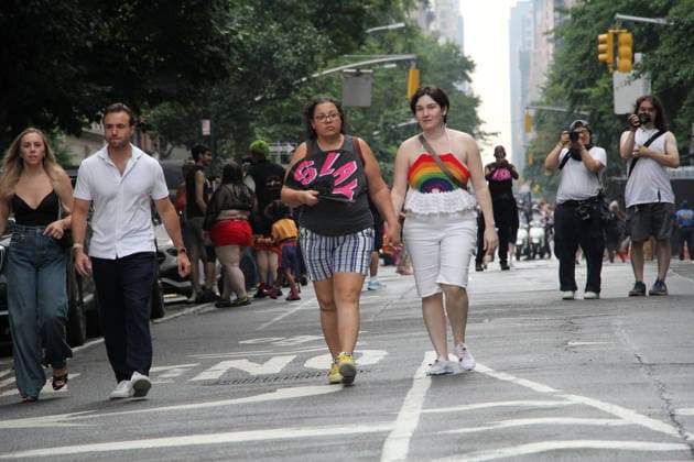 June 27, 2026, Manhattan, New York, United States: New York, New York June 27, 2026.. The NYC Dyke March is a demonstration of First Amendment right to protest and takes place without permits or sponsors. The march is organized by and for the Dyke community to fight for rights, safety, and visibility..Tens of thousands of Dykes take the streets each year celebrating diverse lives, highlighting presence, and protesting the discrimination, harassment, and violence in daily life. Manhattan United States - ZUMAc272 20260627_znp_c272_001 Copyright: xEmilyxCotlerx