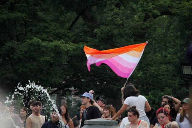 June 27, 2026, Manhattan, New York, United States: New York, New York June 27, 2026.. The NYC Dyke March is a demonstration of First Amendment right to protest and takes place without permits or sponsors. The march is organized by and for the Dyke community to fight for rights, safety, and visibility..Tens of thousands of Dykes take the streets each year celebrating diverse lives, highlighting presence, and protesting the discrimination, harassment, and violence in daily life. Manhattan United States - ZUMAc272 20260627_znp_c272_003 Copyright: xEmilyxCotlerx