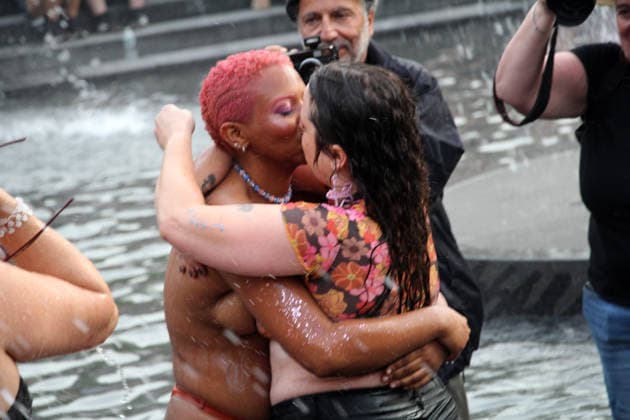June 27, 2026, Manhattan, New York, United States: New York, New York June 27, 2026.. The NYC Dyke March is a demonstration of First Amendment right to protest and takes place without permits or sponsors. The march is organized by and for the Dyke community to fight for rights, safety, and visibility..Tens of thousands of Dykes take the streets each year celebrating diverse lives, highlighting presence, and protesting the discrimination, harassment, and violence in daily life. Manhattan United States - ZUMAc272 20260627_znp_c272_006 Copyright: xEmilyxCotlerx