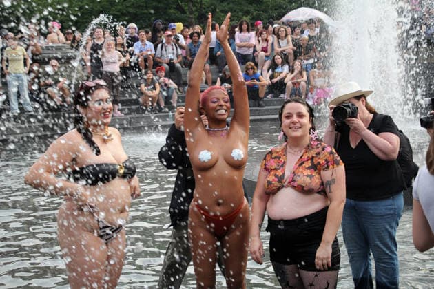 June 27, 2026, Manhattan, New York, United States: New York, New York June 27, 2026.. The NYC Dyke March is a demonstration of First Amendment right to protest and takes place without permits or sponsors. The march is organized by and for the Dyke community to fight for rights, safety, and visibility..Tens of thousands of Dykes take the streets each year celebrating diverse lives, highlighting presence, and protesting the discrimination, harassment, and violence in daily life. Manhattan United States - ZUMAc272 20260627_znp_c272_008 Copyright: xEmilyxCotlerx