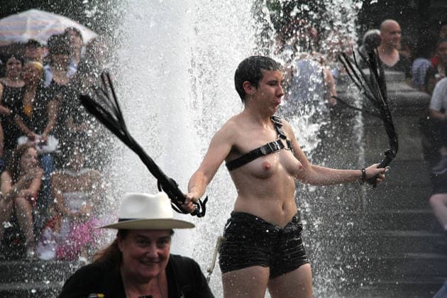 June 27, 2026, Manhattan, New York, United States: New York, New York June 27, 2026.. The NYC Dyke March is a demonstration of First Amendment right to protest and takes place without permits or sponsors. The march is organized by and for the Dyke community to fight for rights, safety, and visibility..Tens of thousands of Dykes take the streets each year celebrating diverse lives, highlighting presence, and protesting the discrimination, harassment, and violence in daily life. Manhattan United States - ZUMAc272 20260627_znp_c272_010 Copyright: xEmilyxCotlerx