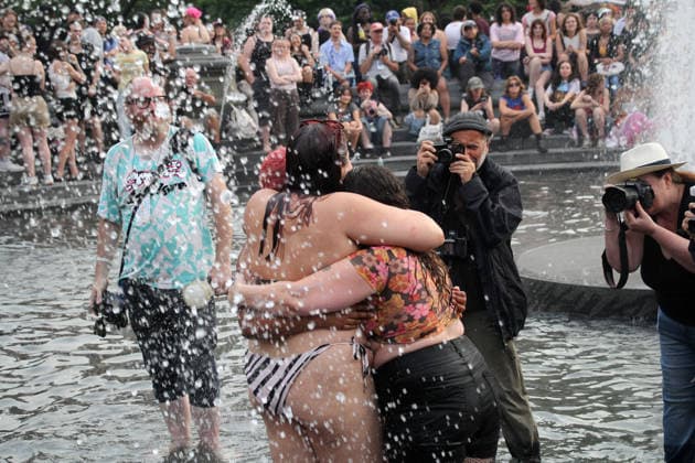 June 27, 2026, Manhattan, New York, United States: New York, New York June 27, 2026.. The NYC Dyke March is a demonstration of First Amendment right to protest and takes place without permits or sponsors. The march is organized by and for the Dyke community to fight for rights, safety, and visibility..Tens of thousands of Dykes take the streets each year celebrating diverse lives, highlighting presence, and protesting the discrimination, harassment, and violence in daily life. Manhattan United States - ZUMAc272 20260627_znp_c272_012 Copyright: xEmilyxCotlerx