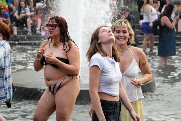 June 27, 2026, Manhattan, New York, United States: New York, New York June 27, 2026.. The NYC Dyke March is a demonstration of First Amendment right to protest and takes place without permits or sponsors. The march is organized by and for the Dyke community to fight for rights, safety, and visibility..Tens of thousands of Dykes take the streets each year celebrating diverse lives, highlighting presence, and protesting the discrimination, harassment, and violence in daily life. Manhattan United States - ZUMAc272 20260627_znp_c272_013 Copyright: xEmilyxCotlerx