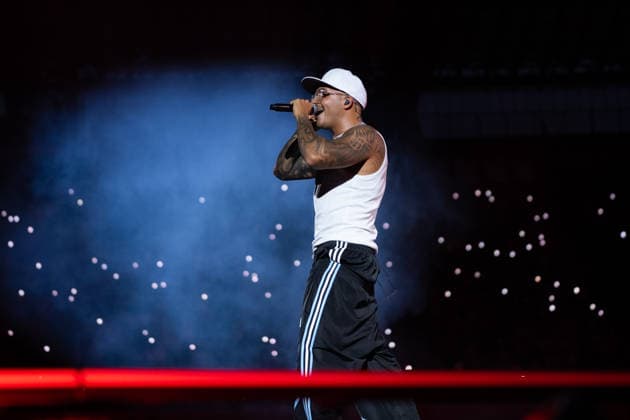 June 27, 2026, Naples, Italy: Emanuele Palumbo aka Geolier, performs live on stage at Diego Armando Maradona Stadium during the Geolier STADI 2026 Tour. Naples Italy  - ZUMAs197 20260627_aaa_s197_181 Copyright: xAndreaxGulx