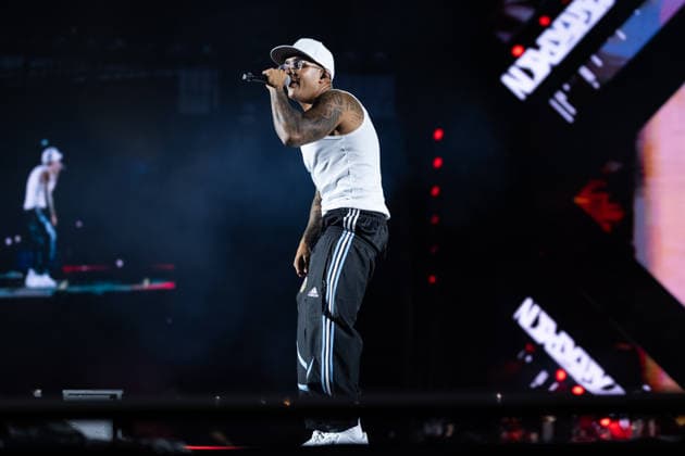 June 27, 2026, Naples, Italy: Emanuele Palumbo aka Geolier, performs live on stage at Diego Armando Maradona Stadium during the Geolier STADI 2026 Tour. Naples Italy  - ZUMAs197 20260627_aaa_s197_190 Copyright: xAndreaxGulx