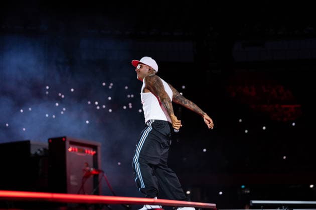 June 27, 2026, Naples, Italy: Emanuele Palumbo aka Geolier, performs live on stage at Diego Armando Maradona Stadium during the Geolier STADI 2026 Tour. Naples Italy  - ZUMAs197 20260627_aaa_s197_193 Copyright: xAndreaxGulx