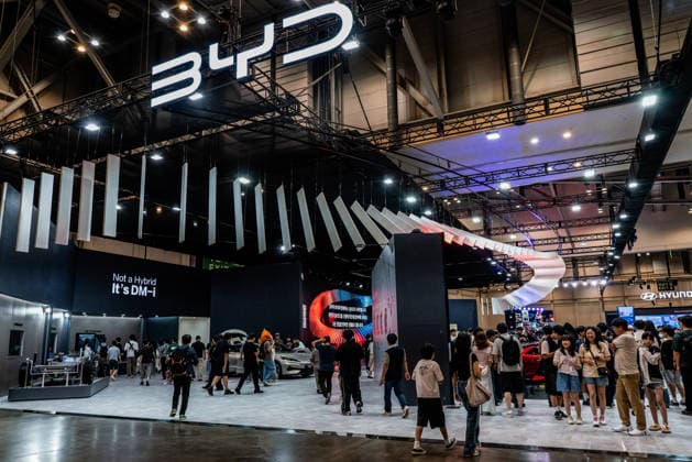 June 27, 2026, Busan, South Korea: Chinese automotive brand BYD booth seen during the Busan International Mobility Show 2026 (BIMOS 2026) at BEXCO. Busan International Mobility Show 2026 (BIMOS 2026) is happening from June 26 to July 5. Busan South Korea - ZUMAs197 20260627_aaa_s197_122 Copyright: xSimonxShinx