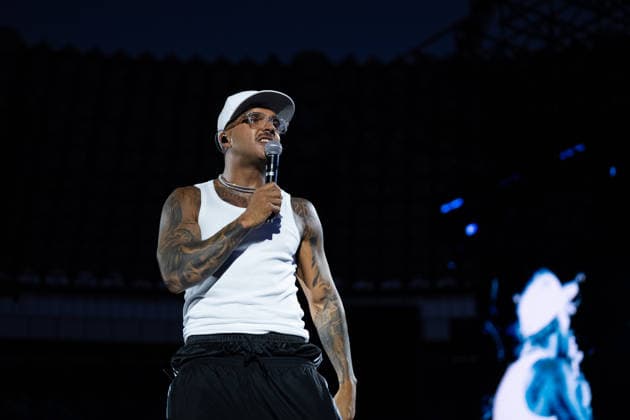 June 27, 2026, Naples, Italy: Emanuele Palumbo aka Geolier, performs live on stage at Diego Armando Maradona Stadium during the Geolier STADI 2026 Tour. Naples Italy - ZUMAs197 20260627_aaa_s197_151 Copyright: xAndreaxGulx