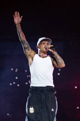 June 27, 2026, Naples, Italy: Emanuele Palumbo aka Geolier, performs live on stage at Diego Armando Maradona Stadium during the Geolier STADI 2026 Tour. Naples Italy - ZUMAs197 20260627_aaa_s197_182 Copyright: xAndreaxGulx