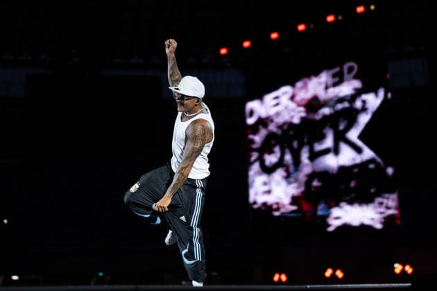 June 27, 2026, Naples, Italy: Emanuele Palumbo aka Geolier, performs live on stage at Diego Armando Maradona Stadium during the Geolier STADI 2026 Tour. Naples Italy - ZUMAs197 20260627_aaa_s197_184 Copyright: xAndreaxGulx