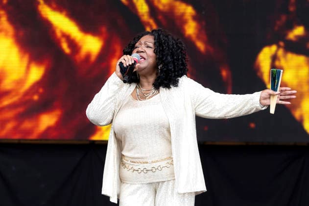 Liz Mitchell von Boney M. live beim Rainbow Festival am Fühlinger See. Köln, 27.06.2026 *** Liz Mitchell of Boney M performing live at the Rainbow Festival at Fühlinger See in Cologne, June 27, 2026 Foto:xxF.xZeisingx xFuturexImagex rainbow_6709