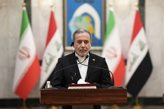 Abbas Araghchi - Fuad Hussein meeting in Iraq??????? BAGHDAD, IRAQ - JUNE 28, 2026: Iranian Foreign Minister Abbas Araghchi and his Iraqi counterpart Fuad Hussein (not seen) hold a joint press conference after their meeting at the headquarters of the Ministry of Foreign Affairs in Baghdad, Iraq, on June 28, 2026. Murtadha AL-Sudani Anadolu Baghdad Iraq. Editorial use only. Please get in touch for any other usage.  Copyright: x2026xAnadoluxMurtadhaxAL-Sudanix