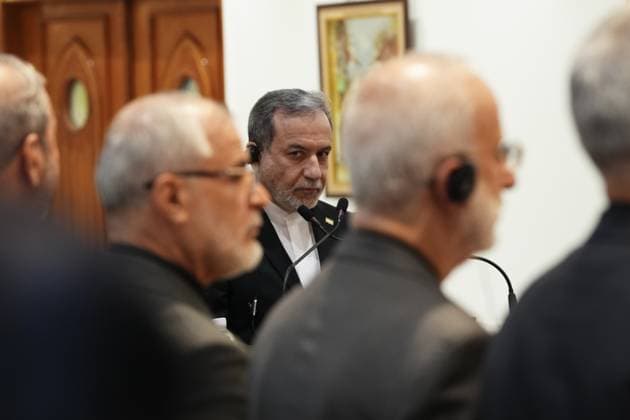 Abbas Araghchi - Fuad Hussein meeting in Iraq??????? BAGHDAD, IRAQ - JUNE 28, 2026: Iranian Foreign Minister Abbas Araghchi and his Iraqi counterpart Fuad Hussein (not seen) hold a joint press conference after their meeting at the headquarters of the Ministry of Foreign Affairs in Baghdad, Iraq, on June 28, 2026. Murtadha AL-Sudani Anadolu Baghdad Iraq. Editorial use only. Please get in touch for any other usage.  Copyright: x2026xAnadoluxMurtadhaxAL-Sudanix