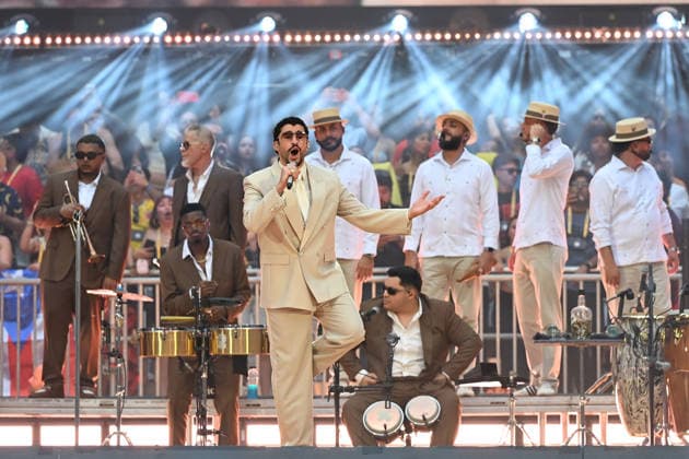 Bad Bunny performing at Tottenham Hotspur Stadium LONDON, ENGLAND - JUNE 27: Bad Bunny performing at Tottenham Hotspur Stadium on June 27, 2026 in London, England. CAP MAR MAR Great Britain Copyright: xMartinxHarris CapitalxPicturesx