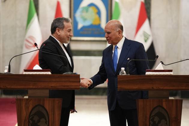 Abbas Araghchi - Fuad Hussein meeting in Iraq??????? BAGHDAD, IRAQ - JUNE 28, 2026: Iranian Foreign Minister Abbas Araghchi (L) and his Iraqi counterpart Fuad Hussein (R) hold a joint press conference after their meeting at the headquarters of the Ministry of Foreign Affairs in Baghdad, Iraq, on June 28, 2026. Murtadha AL-Sudani Anadolu Baghdad Iraq. Editorial use only. Please get in touch for any other usage.  Copyright: x2026xAnadoluxMurtadhaxAL-Sudanix