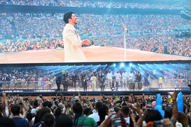 Bad Bunny performing at Tottenham Hotspur Stadium LONDON, ENGLAND - JUNE 27: Bad Bunny performing at Tottenham Hotspur Stadium on June 27, 2026 in London, England. CAP MAR MAR Great Britain Copyright: xMartinxHarris CapitalxPicturesx