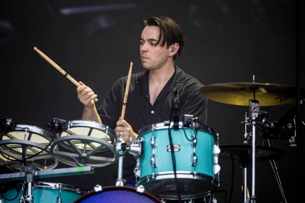 White Lies live at Tinderbox 2026 Odense, Denmark. 27th, June 2026. The English indie rock and post-punk band White Lies performs a live concert during the Danish music festival Tinderbox 2026 in Odense. Here drummer Jack Lawrence-Brown is seen live on stage. Denmark, Odense  Copyright: xGonzalesxPhoto LassexLagonix