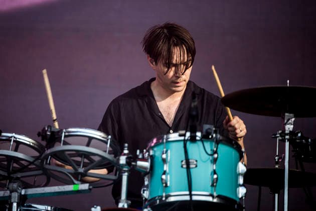 White Lies live at Tinderbox 2026 Odense, Denmark. 27th, June 2026. The English indie rock and post-punk band White Lies performs a live concert during the Danish music festival Tinderbox 2026 in Odense. Here drummer Jack Lawrence-Brown is seen live on stage. Denmark, Odense  Copyright: xGonzalesxPhoto LassexLagonix