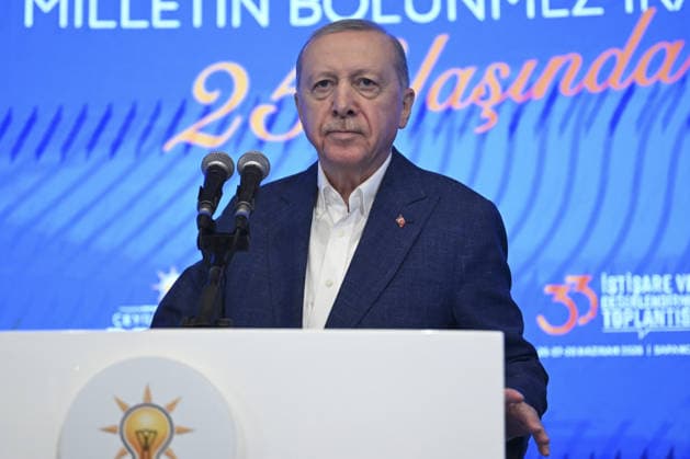 AK Party s 33rd Consultation and Evaluation Meeting in Sakarya SAKARYA, TURKIYE - JUNE 28: Turkish President and Justice and Development (AK) Party Chairman Recep Tayyip Erdogan participates in the closing ceremony of his party s 33rd Consultation and Evaluation Meeting held in the Sapanca district of Sakarya, Turkiye, on June 28, 2026. Dogukan Keskinkilic Anadolu Sakarya Turkey. Editorial use only. Please get in touch for any other usage.  Copyright: x2026xAnadoluxDogukanxKeskinkilicx