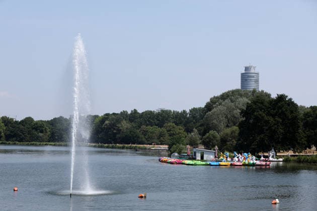 Eine außergewöhnliche Hitzewelle in Deutschland. Die Menschen kühlen sich in den Seen und Flüssen der Stadt ab in Nürnberg , Bayern , Deutschland . Juni 28 , 2026 . Photo by: Davide Elias IPA Photo Pressefoto DENL Copyright: xDavidexEliasx