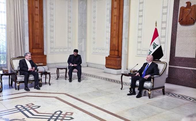 Iraqi President Nizar Mohammed Saeed Amidi receives Iranian Foreign Minister Abbas Araqchi at the Presidential Palace in Baghdad Iraqi President Nizar Mohammed Saeed Amidi receives Iranian Foreign Minister Abbas Araqchi at the Presidential Palace in Baghdad, Iraq, on June 28, 2026. This took place during an official visit in which Araqchi held talks with senior Iraqi officials on bilateral relations and regional developments. Photo by Iraqi Presidency Office apaimages Iraq Iraq Iraq 280626_Iraq_IPO_00(1) Copyright: xapaimagesxIraqixPresidencyxOfficex xapaimagesx