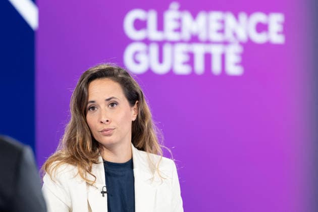 Clemence Guette on Dimanche En Politique - Paris Portrait of National Assembly vice-president Clemence Guette during an interview for Dimanche En Politique on France 3 channel in Paris, France on June 28, 2026. Photo by Raphael Lafargue ABACAPRESS.COM Paris France  Copyright: xLafarguexRaphael ABACAx