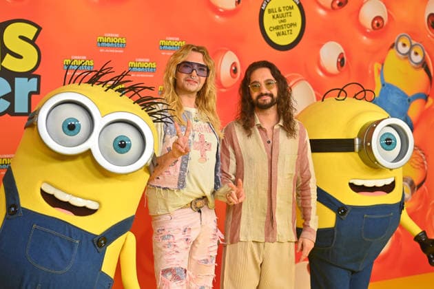 v.li:Bill und Tom KAULITZ, 43.Filmfest Muenchen Deutschlandpremiere MINIONS UND MONSTER am 28.06.2026 im Mathaeser Filmpalast. *** From left: Bill and Tom KAULITZ, 43rd Munich Film Festival, German premiere of *MINIONS AND MONSTERS* on June 28, 2026, at the Mathäuser Filmpalast