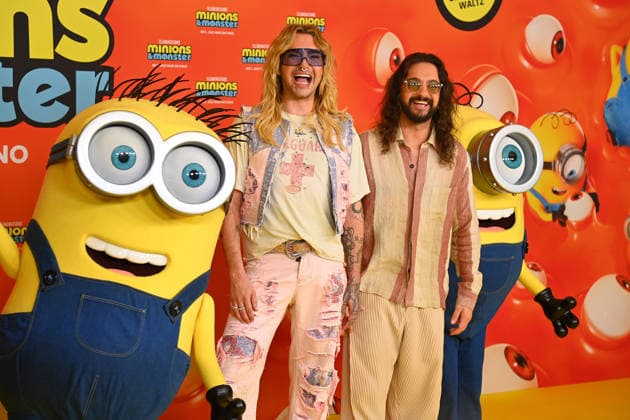 v.li:Bill und Tom KAULITZ, 43.Filmfest Muenchen Deutschlandpremiere MINIONS UND MONSTER am 28.06.2026 im Mathaeser Filmpalast. *** From left: Bill and Tom KAULITZ, 43rd Munich Film Festival, German premiere of *MINIONS AND MONSTERS* on June 28, 2026, at the Mathäeser Filmpalast