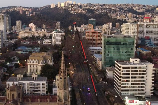 Vina del Mar, June 28, 2026: A cross was removed from the Virgen del Carmen Parish, as it was in danger of falling following the earthquakes that struck the region. Aton Chile, Valparaíso, Chile. Aton 1168662  Copyright: xATONxCHILE