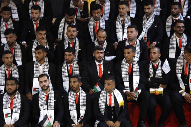 150 Palestinian couples tie the knot in mass wedding at Jabalia Camp GAZA, PALESTINE - JUNE 28: Newlyweds celebrate as 150 Palestinian couples tie the knot in a mass wedding ceremony organized by a charity organization at the Jabalia Refugee Camp in the northern Gaza Strip, Gaza, Palestine on June 28, 2026. Ahmed Jihad Ibrahim Al-arini Anadolu Gaza City Gaza. Editorial use only. Please get in touch for any other usage.  Copyright: x2026xAnadoluxAhmedxJihadxIbrahimxAl-arinix