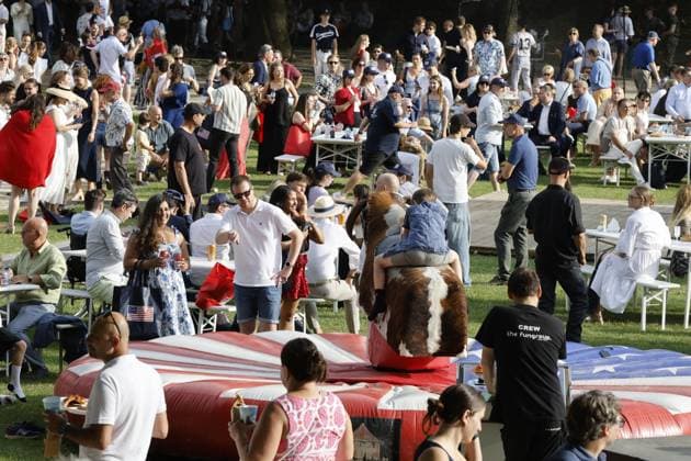 a celebration of the 250th anniversary of the U.S. Declaration of Independence, organized by the U.S. Embassy at the Jubelpark - Parc du Cinquantenaire park in Brussels on Sunday 28 June 2026.  NICOLASxMAETERLINCK 179743283
