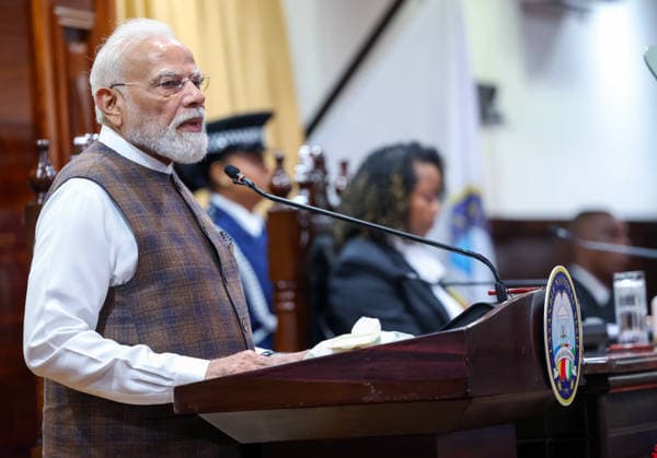 RECORD DATE NOT STATED PM Modi addresses the National Assembly of Seychelles Victoria Seychelles , Jun 28 (ANI): Prime Minister Narendra Modi addresses the National Assembly of Seychelles, in Victoria on Sunday. (Narendra Modi Photo Gallery ANI Photo) Victoria Seychelles Copyright: xANIx ANI_20260628248