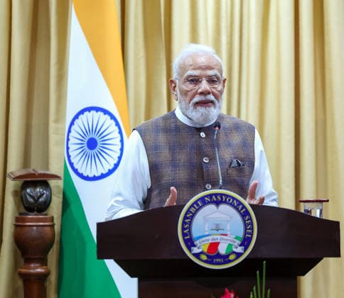 PM Modi addresses the National Assembly of Seychelles Victoria Seychelles , Jun 28 (ANI): Prime Minister Narendra Modi addresses the National Assembly of Seychelles, in Victoria on Sunday. (Narendra Modi Photo Gallery ANI Photo) Victoria Seychelles Copyright: xANIx ANI_20260628254